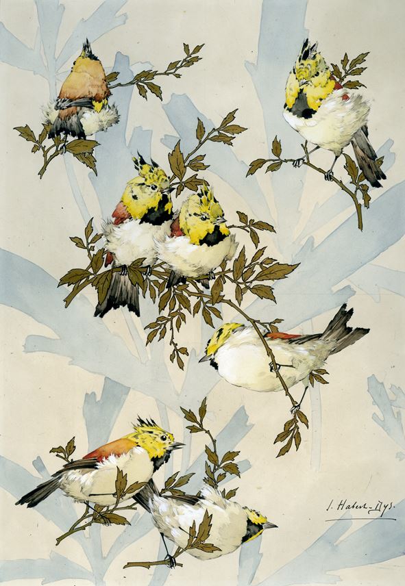 Jules Habert-Dys - Illustration for Caprices Décoratifs: Oiseaux d’Asie (Mésanges) [Birds of Asia: Tits] | MasterArt